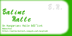 balint malle business card